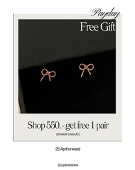 Free gift เมื่อซื้อครบ 550.- รับฟรีต่างหู Ribbon 1 คู่ พร้อมถุงผ้าแบรนด์และผ้าขัดเงิน (สินค้าแถมห้ามกดสั่งซื้อมานะคะ)