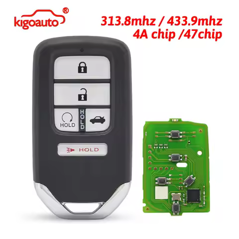 kigoauto kigoauto Smart Key 5 Button 313.8/433.9MHz ID47/4A for Honda Civic Accord 2016-2021 FCC KR5