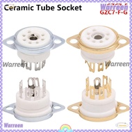 WARREEN 1Pcs Ceramic Tube Socket, 7Pin B7G PCB Mount Valve Base, Durable Tin-Plated DIY GZC7-F GZC7-