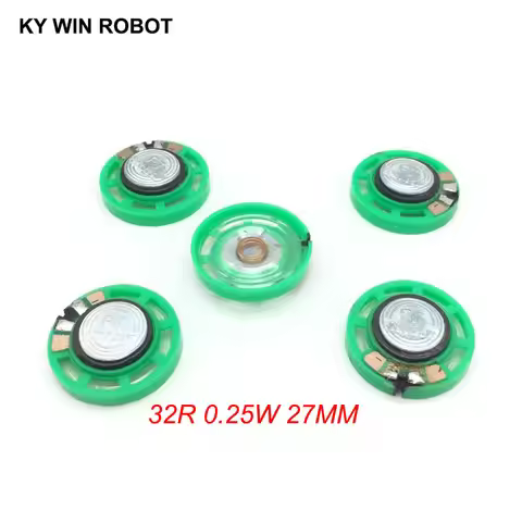 5pcs/lot New Green Ultra-thin Mini speaker 32 ohms 0.25 watt 0.25W 32R speaker Diameter 27MM 2.7CM t