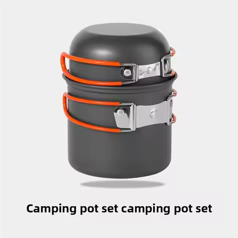 DS101 Outdoor Camping Cookware Set for 1 to 2 People Lightweight Backpacking Pots with Lid Coffee Cu