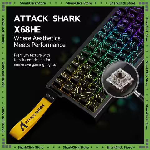 ATTACK SHARK X68HE Magnetic Axis Gaming Keyboard | 65% Layout, 8000Hz Polling Rate, 0.01mm RT, RGB, 