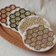 DIY刺繡材料包/網繡/六合/杯墊