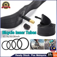 [In Stock]  MTB Bicycle Inner Tube Tire Basikal Tayar inner12" 16" 20" 26" Lajak Bicycle Tyre tayar inner 自行車內胎