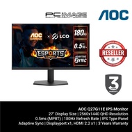 AOC Q27G11E 27" QHD Fast IPS 180Hz Adaptive Sync Gaming Monitor ( DisplayPort, HDMI, 3 Yrs Wrty )