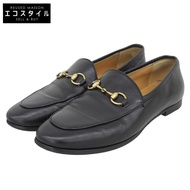 Gucci 馬銜扣 Jordaan 樂福鞋，女士真皮鞋，黑色，37 號 (404069) [二手]
