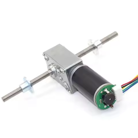 5840-31zy M8*72MM Double Shaft High Torque DC 12V 24V Worm Gear Motor With encoder & flange