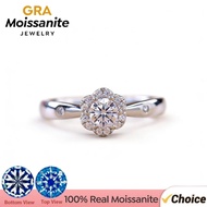 0.3CT Blooming Flower Ring Shiny Moissanite Ring Fashion Women Jewelry