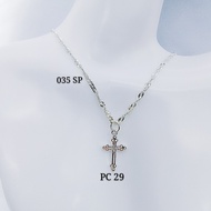 💥READY STOCK💥  925 Sterling Silver "Cross Necklace Set" (PROMO Set Rantai Leher+Loket) 925銀十字架鏈墜項鏈組(SP 035 + ♱·29)