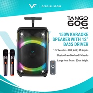 Vinnfier Tango 606 WMB 12" Mudah Alih Pembesar Suara Bass Bluetooth Karaoke Speaker LED Party Lights