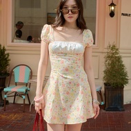 เดรสสั้นลายดอก Sandy Dress | Pjkk.clothes