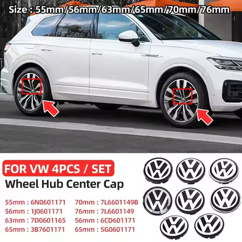 4pcs 63mm 56mm 65mm 70mm Car Styling Wheel Center Cap Hub Covers Badge Accessories For VW Volkswagen