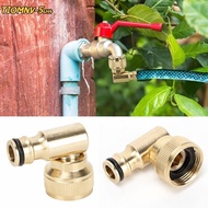 TIOMNV56H4 Garden Hose Connector, 3/4" Brass Swivel Elbow Converter, Durable 90 Degree Leak-Proof Ir