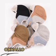 OKHALLO Russian Bomber Cap, Windproof Waterproof Ski Hat, Vintage Warm Russian Style Earflap Design 
