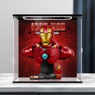 Suitable for Lego MK7 Iron Man Dust Cover 76326 Iron Spiderman Bust 76327 Display Box