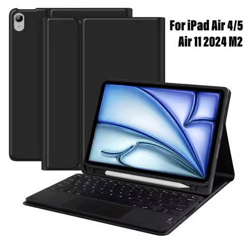 Keyboard Case For iPad Air 11 2024 M2/2025 M3/2026 M4(iPad Air 11Inch),Folio Cover With Pencil Holde