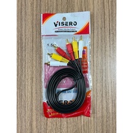 RCA cable 3-3 1.5m black visero/klop RCA cable 3 to 3 1.5m black visero/Klop Cable 6 rca 1.5m Visero