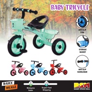Kid Tricycle Trikes Bike Ride On Toy 3 Wheel Bell Basket 2-5 Years Old/Basikal Roda Tiga Kanak Kanak