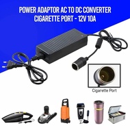 PAKET Kompresor Angin Portable Mini Dan Adaptor Converter Lighter Socket AC To DC 12V 10A Untuk Colo