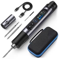 FNIRSI HS-03 Cordless Upgraded Soldering Iron 10W 100-450°C Swappable 2600mAh Battery Type-C 0.96" I