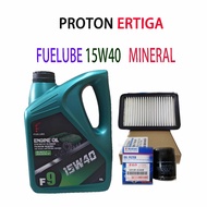 PROTON SUZUKI  ERTIGA  OIL FILTER + AIR FILTER +  FUELUBE  15W40 MINERAL ENGINE OIL