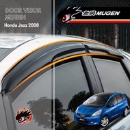 Honda Jazz 2007 To 2013 Door Visor Mugen Style 8 cm Width 1.8 mm Thickness Rain Vent Deflector