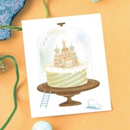 生日蛋糕 明信片 插圖卡片 直式雙面印設計 旅行插畫 免運
