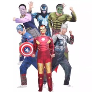 Halloween Adult Iron Man Hero Superman Coat Spider Batman Thor Captain America Adult Muscle Costume