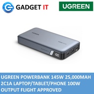 UGREEN POWERBANK 145W 25000MAH 2C1A LAPTOP/TABLET/PHONE 100W OUTPUT FLIGHT APPROVED (UG-PB205-90597A