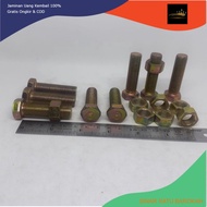 RATU YELLOW NUT BOLT M12X45 / BMK M12X45 / BOLT M12X45 YELLOW BMK M12