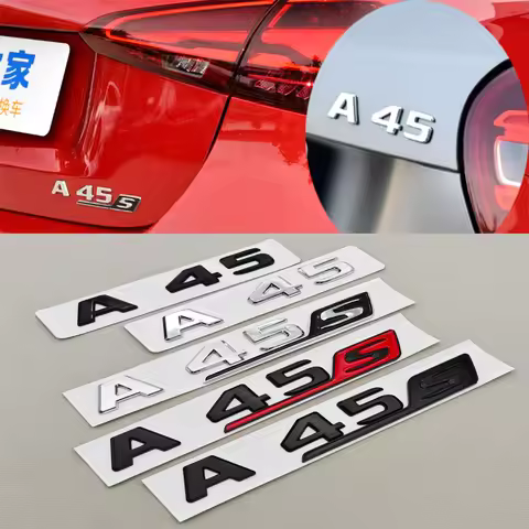 3D ABS Car Logo A45 A45 S TURBO 4MATIC Emblem Letters Stickers Rear Trunk Badge For A45 A45S W177 W1