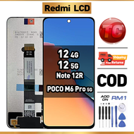 LCD Redmi 12 4G/ 12 5G/ Note 12R/ poco M6 Pro 5G Compatible For Original Glass Touch Screen Digitize