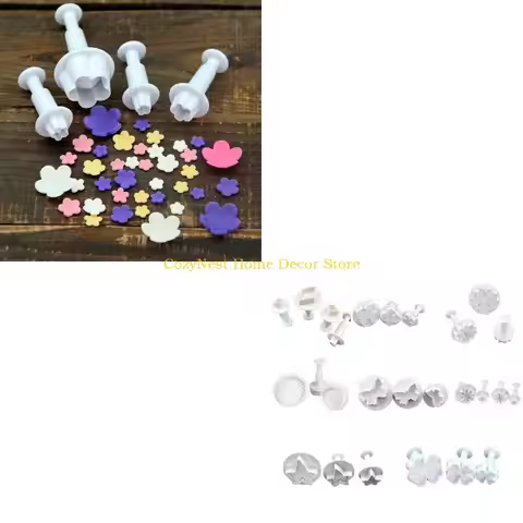 92MF 3 Pieces Fondant Cutters Multi-Shape Fondant Molds Baking Supplies Plastic Material Perfect Bak