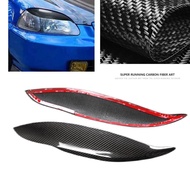 Headlight Eyebrow Trim For Honda Civic EK9 EK3 1999-2000 Front Head Light Cover Lamp Carbon Fiber Ey