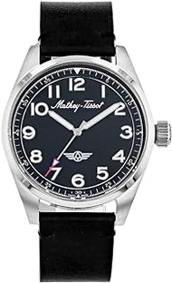 Men's Heritage MTWG5001102 Swiss Quartz Watch, BLACK, 21MM, Mathey Tissot Heritage Collection Three Hand Watch