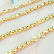 Sign Not abstain from salt 5MM Embossed Square Tube Necklace Round Buckle Collectible Anti-scratch N
