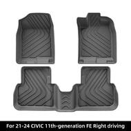 พรมปูพื้น TPE แบบกำหนดเองสำหรับ Civic 11th ซีดาน 21-24 ขับข้างขวา
