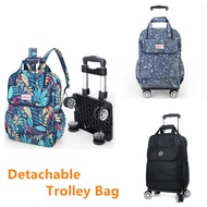 Backpack with 4 wheels rollers 360 degree trolley school bag boy girl shopping cart bag wheeled deta