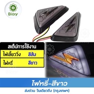 Biory ไฟเลี้ยว LED แบบแปะ (ไฟหรี่สีขาว) ทรงสามเหลี่ยม for MSXZOOMER-XCBR150CBR250CBR300CBR500CBR650GROMR15R3 ไฟเลี้ยว LED ไฟเลี้ยวแต่ง มอเตอร์ไซค์  2 ชิ้น (ซ้าย+ขวา)   E28 2HA