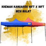 KANOPI KANGAROO MERAH 10X10 BESI BULAT / KHEMAH PASAR MALAM