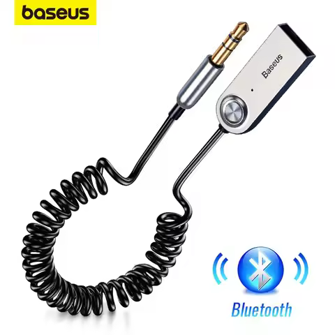 Baseus BA01 Aux USB Bluetooth Adapter Dongle Cable For Car 3.5mm Jack Aux Bluetooth 5.0 Receiver Spe