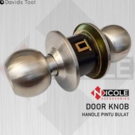 Kunci Kamar Mandi Handle Pintu Rumah Bulat Stainless Nicole 587S