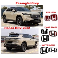 Honda HRV 2022-2025 Honda Logo Emblem Matte Black Piano Black Red Logo Front and Rear Cover for HRV 