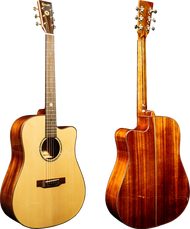 Kazuki ALL SOUL กีต้าร์โปร่ง 41 นิ้ว Acoustic Guitar All Solid Mahogany แถมฟรี กระเป๋ากีต้าร์ &amp; ที่เก็บปิ๊ก