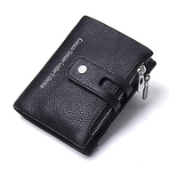 Contacts chính hãng Ví da nam khoá kéo đôi Hasp Ví Ví đựng tiền xu ngắn Ví Đựng Thẻ Ví kẹp tiền