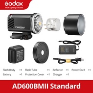 Godox แฟลชกลางแจ้งแบบ All-In-One AD60OBMII 600W 40W โคมไฟ LED HSS อุปกรณ์เสริมไฟถ่ายรูป2.4G ระบบ X ไ