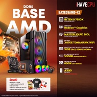 iHAVECPU คอมประกอบ BASED5AMD-42 AMD RYZEN 9 7950X 4.5GHz 16C/32T / ONBOARD Radeon™ Graphics (อัพเกรดการ์ดจอติดต่อ ADMIN) / MSI MAG X670E TOMAHAWK WIFI / KINGSTON FURY BEAST x iHAVECPU 16GB (8x2) DDR5 5200MHz BLACK / ANTEC AX90 (BLACK)(ATX)