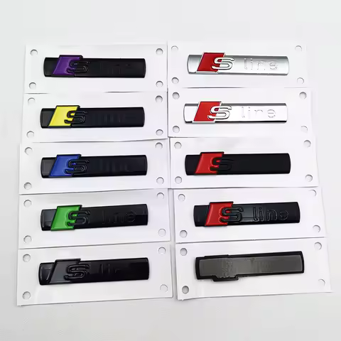 3D ABS Sline Logo S Line Emblem Car Sticker Badge For Audi A1 A2 A3 A4 A5 A6 A7 Q2 Q3 Q5 Q7 Q8 S3 S4