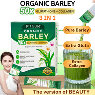 Fitgum Organic Barley 50X Glutathione Collagen 100% Pure Barley Juice Detox Drink Anti Aging skin