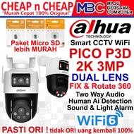 Dahua PICO P3D 2K 3MP Outdoor Rotate 360 - Indoor WiFi CCTV Camera 3MP Pan & Tilt Human Detection Wi